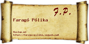 Faragó Pólika névjegykártya